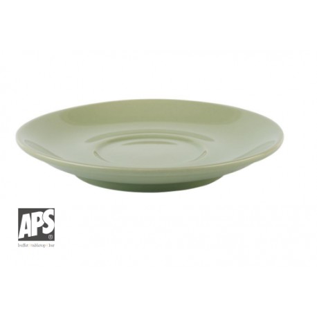 PLATILLO TAZA CAPPUCCINO PORCELANA VERDE "SNUG"