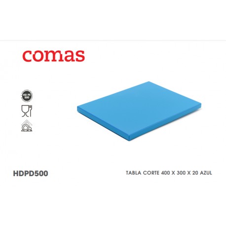 TABLA CORTE 400x300x20 mm AZUL HDPD500