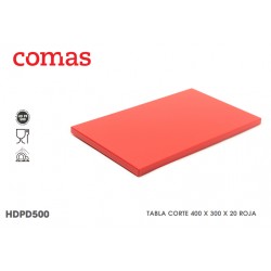 TABLA CORTE 400x300x20 mm ROJO HDPD500