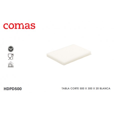 TABLA CORTE 500x300x20 mm BLANCA HDPD500