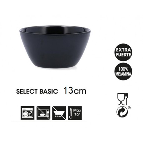 BOL MELAMINA 13 CM SELECT BASIC NEGRO