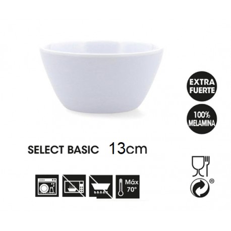 BOL MELAMINA 13 CM SELECT BASIC BLANCO