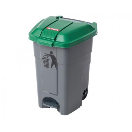 QHLOM Cubo de basura con pedal con tapa, cubo de basura rectangular con  parte superior de resorte, cubo de basura grande de plástico para baño,  sala